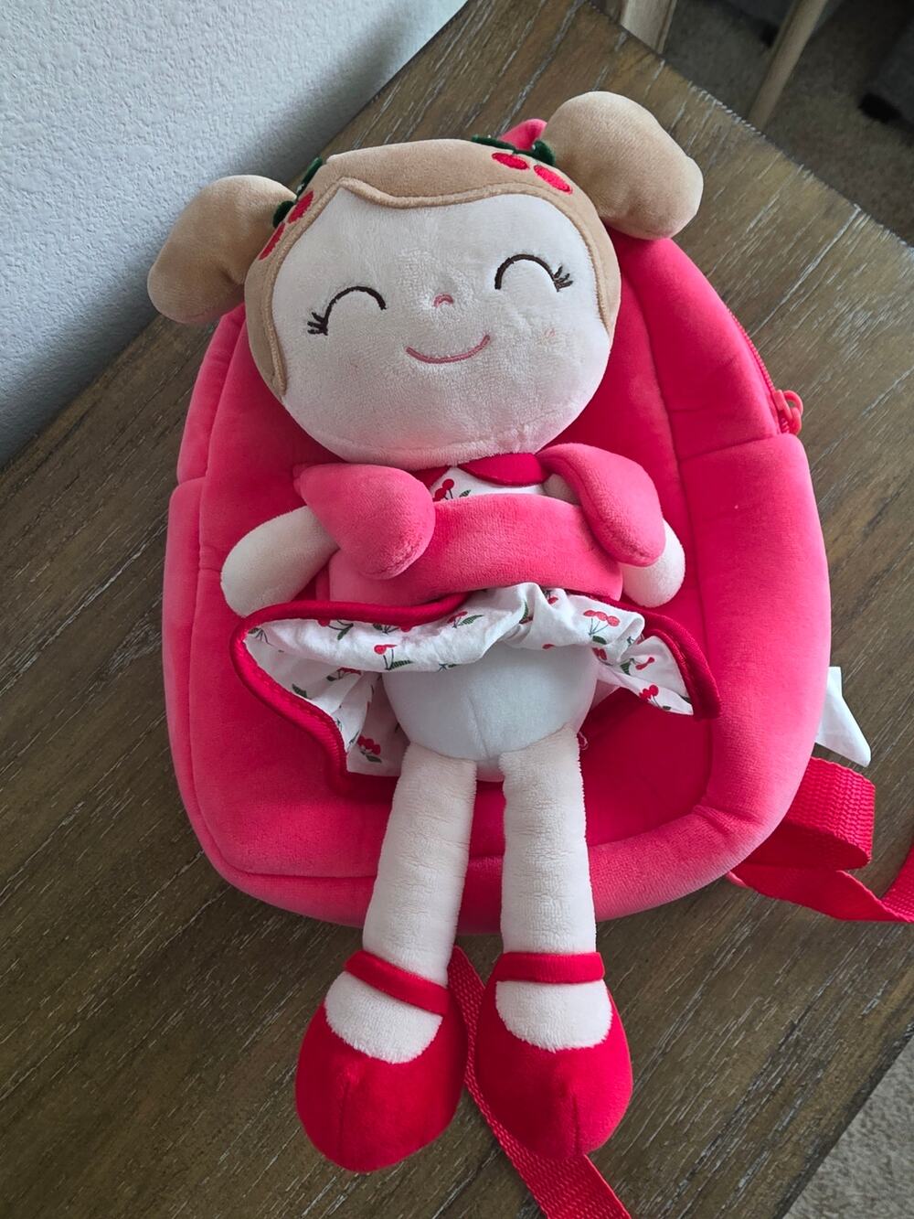 Mini backpack with doll